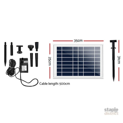 Gardeon Solar Pond Pump Submersible Water Fountain Kit 6.6FT - Home & Garden > Fountains > Fountain & Ponds Accessories