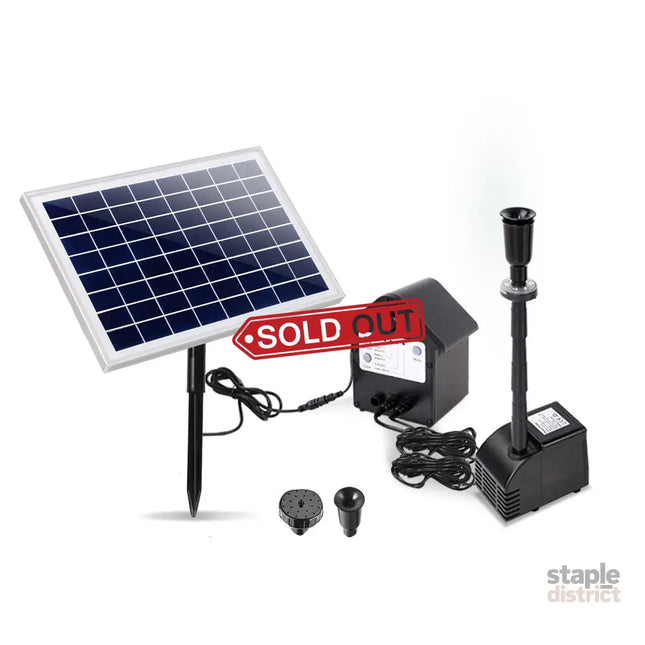 Gardeon Solar Pond Pump Submersible Water Fountain with Battery Kit LED Lights 6.6FT - Home & Garden > Fountains >