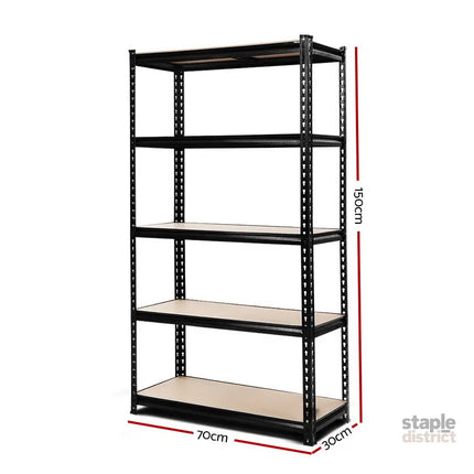 Giantz 1.5M Garage Shelving Warehouse Rack Pallet Racking Storage Shelve Black - Tools > Tools Storage > Wall Storage