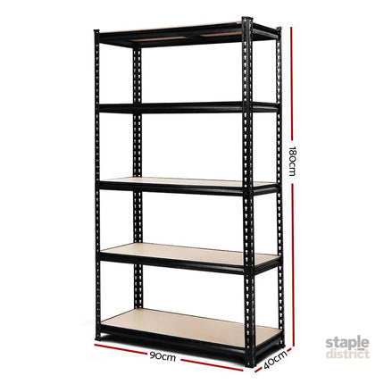 Giantz 1.8M Garage Shelving Warehouse Rack Pallet Racking Storage Shelve Black - Tools > Tools Storage > Wall Storage