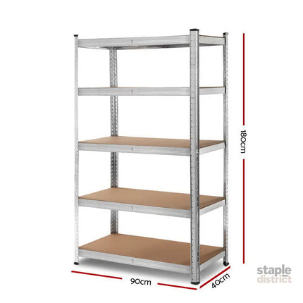 Giantz 1.8M Warehouse Racking Rack Shelving Garage Steel Metal Storage Shelves Silver - Tools > Tools Storage > Wall