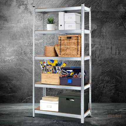 Giantz 1.8M Warehouse Racking Rack Shelving Garage Steel Metal Storage Shelves Silver - Tools > Tools Storage > Wall