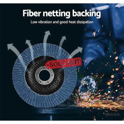 Giantz 100 PCS Zirconia Sanding Flap Disc 5’’ 125mm 80Grit Angle Grinding Wheel - Tools > Other Tools > Sanding