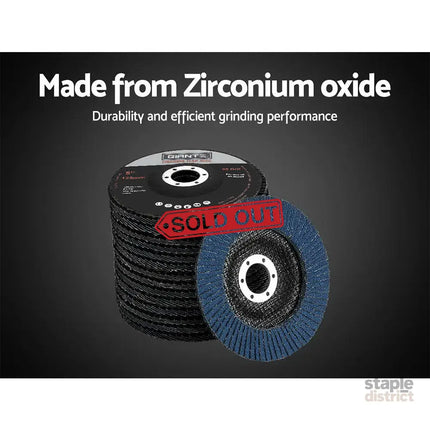 Giantz 100 PCS Zirconia Sanding Flap Disc 5’’ 125mm 80Grit Angle Grinding Wheel - Tools > Other Tools > Sanding