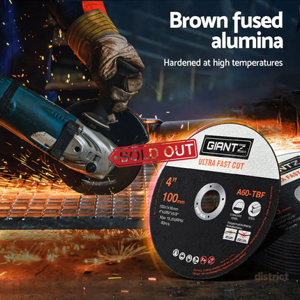 Giantz 100-Piece Cutting Discs 4’’ 100mm,Giantz 100pcs 4’’ Cutting Discs 100mm Angle Grinder Thin Cut Off Wheel for