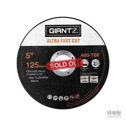 Giantz 100-Piece Cutting Discs 5’’ 125mm Angle Grinder Thin Cut Off Wheel Metal - Tools > Industrial Tools > Saw