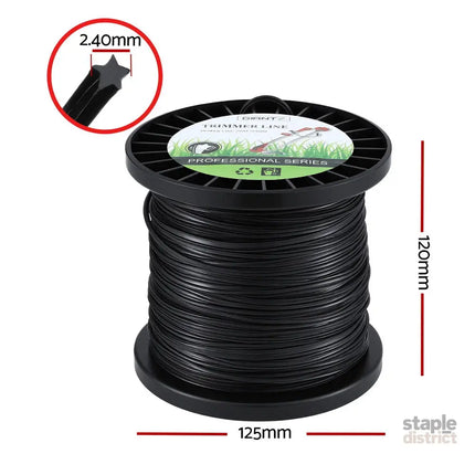Giantz 100M Whipper Snipper Trimmer Line 2.4mm Star Nylon String Cord Black - Home & Garden > Garden Tools > Gardening