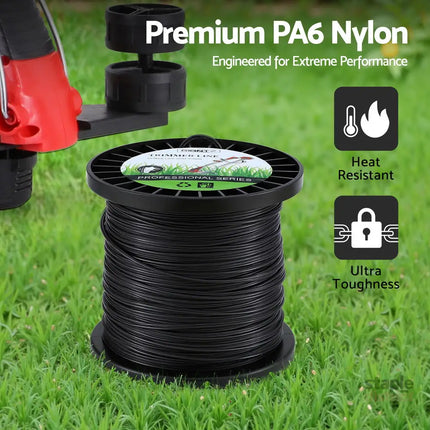 Giantz 100M Whipper Snipper Trimmer Line 2.4mm Star Nylon String Cord Black - Home & Garden > Garden Tools > Gardening