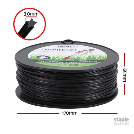 Giantz 100M Whipper Snipper Trimmer Line 3.0mm Star Nylon String Cord Black - Home & Garden > Garden Tools > Gardening