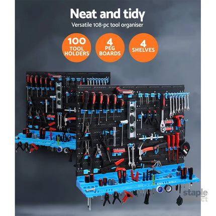 Giantz 108 Storage Bin Rack Wall Mounted - Tools > Tools Storage > Wall Storage Racks