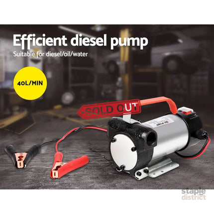 Giantz 12V Diesel Transfer Pump Extractor Oil Fuel Electric Bowser Auto Display - Auto Accessories > Auto Accessories