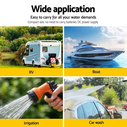 Giantz 12V Water Pump High Pressure Fast Self Priming 11.3L with Auto Switch for RV Caravan Boat - Tools > Pumps > Pool