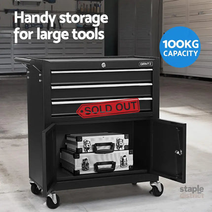 Giantz 13 Drawer Tool Box Cabinet Chest Toolbox Storage Garage Organiser Black - Tools > Tools Storage > Tool Boxes