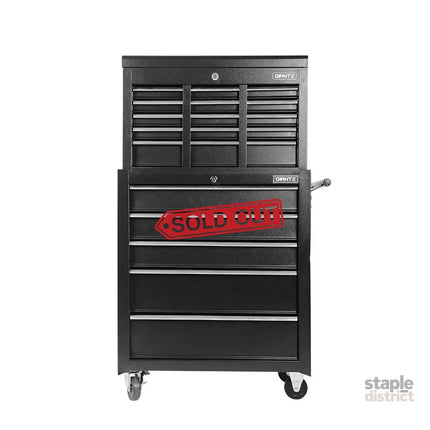 Giantz 14 Drawer Tool Box Cabinet Chest Mechanic Garage Storage Trolley Black - Tools > Tools Storage > Tool Cabinets