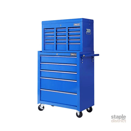 Giantz 14 Drawer Tool Box Cabinet Chest Mechanic Garage Storage Trolley Blue - Tools > Tools Storage > Tool Cabinets