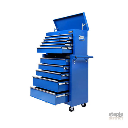 Giantz 14 Drawer Tool Box Cabinet Chest Mechanic Garage Storage Trolley Blue - Tools > Tools Storage > Tool Cabinets