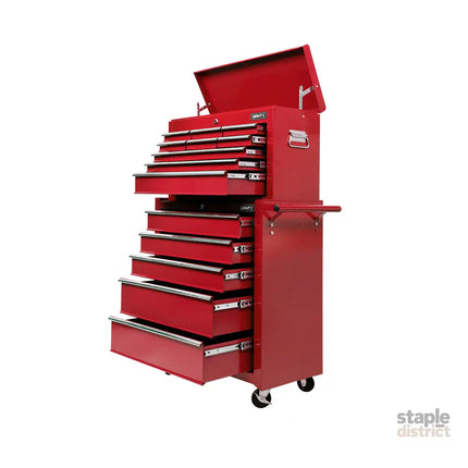 Giantz 14 Drawer Tool Box Cabinet Chest Mechanic Garage Storage Trolley Red - Tools > Tools Storage > Tool Cabinets