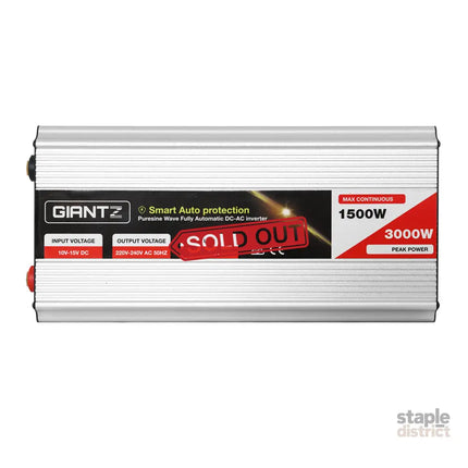 Giantz 1500W Puresine Wave DC-AC Power Inverter - Outdoor Recreation > Camping > Batteries & Generators