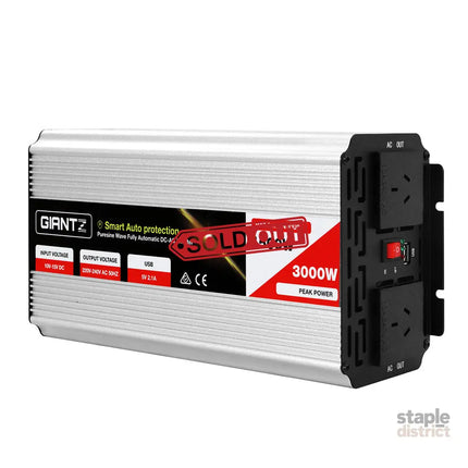 Giantz 1500W Puresine Wave DC-AC Power Inverter - Outdoor Recreation > Camping > Batteries & Generators