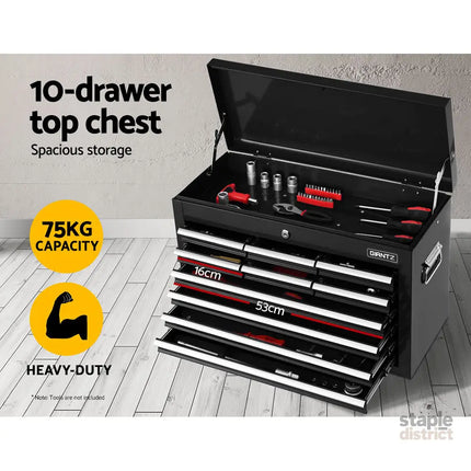 Giantz 17 Drawer Tool Box Cabinet Chest Trolley Toolbox Garage Storage Box Black - Tools > Tools Storage > Tool Cabinets