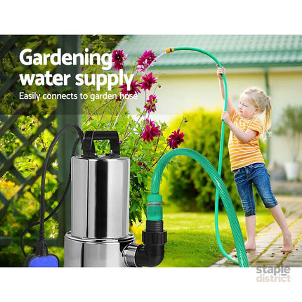 Giantz 1800W Max. Submersible Dirty Water Pump Bore Tank Well Steel Automatic Clean - Tools > Pumps > Sewage Pumps