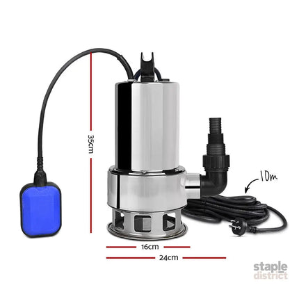 Giantz 1800W Max. Submersible Dirty Water Pump Bore Tank Well Steel Automatic Clean - Tools > Pumps > Sewage Pumps