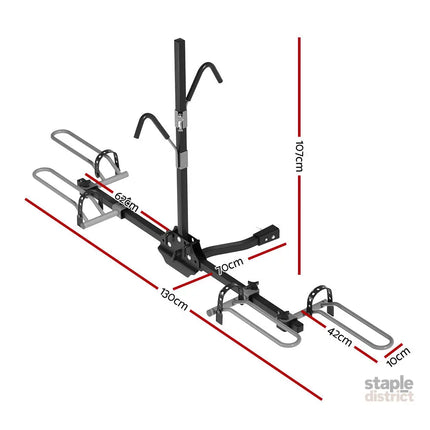 Giantz 2 Bicycle Bike Carrier Rack Car 2’’ Hitch Mount Platform Foldable Black,Giantz 2 Bicycle Bike Carrier Rack Car