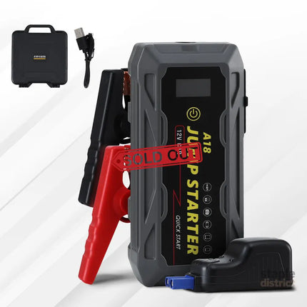 Giantz 2000A Portable Car Jump Starter 12V Lithium Battery Booster Pack Power Bank & Jumper Cables - Electronics >