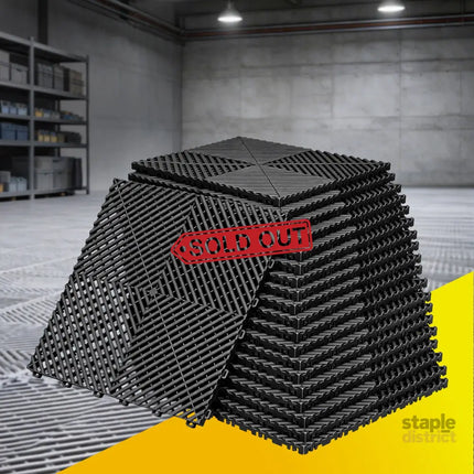 Giantz 20PCS Garage Floor Tiles Interlocking Drainage Non-Slip Tiles Heavy Duty for Workshop Black - Home & Garden >
