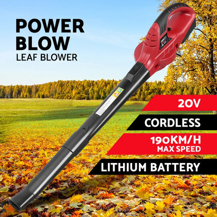 Giantz 20V Cordless Leaf Blower Garden Lithium Electric Battery Nozzles 2-Speed - Home & Garden > Garden Tools > Leaf