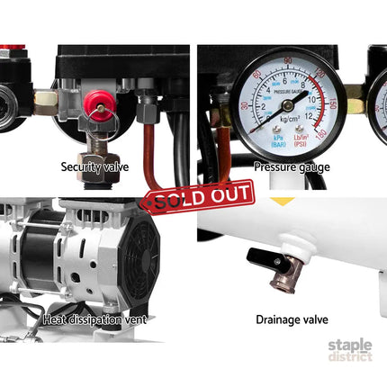 Giantz 24L Air Compressor 40 L/min 115psi Oil-Free Electric Portable Inflator - Tools > Air Compressor > Air Compressors