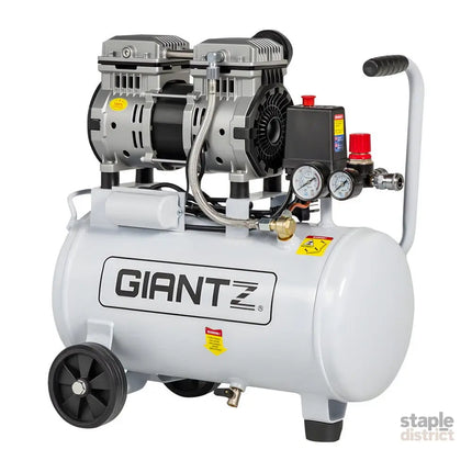 Giantz 24L Air Compressor Quiet 0.75HP Oil-Free Portable Tyre Inflator 40L/Min - Tools > Air Compressor > Air