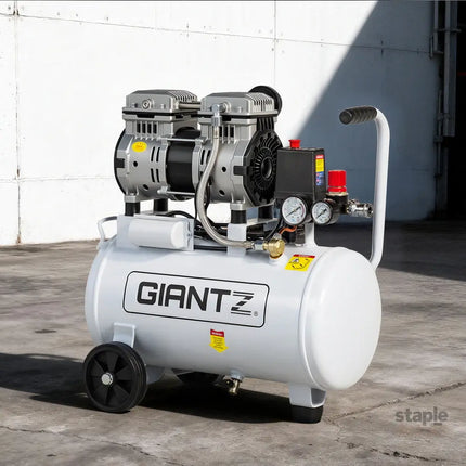 Giantz 24L Air Compressor Quiet 0.75HP Oil-Free Portable Tyre Inflator 40L/Min - Tools > Air Compressor > Air