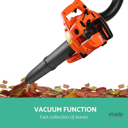 Giantz 25.4cc Petrol Leaf Blower Vacuum 2-in-1 Garden Vac Mulcher Blower Orange - Tools > Power Tools > Outdoor Power