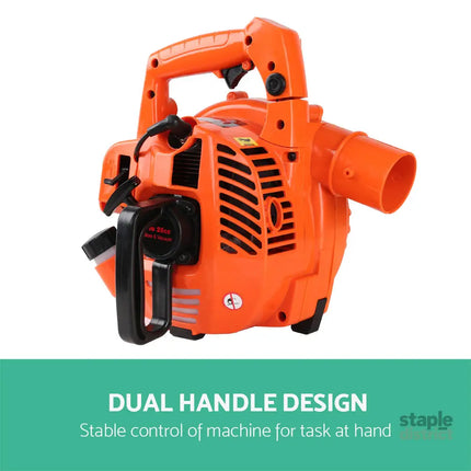 Giantz 25.4cc Petrol Leaf Blower Vacuum 2-in-1 Garden Vac Mulcher Blower Orange - Tools > Power Tools > Outdoor Power