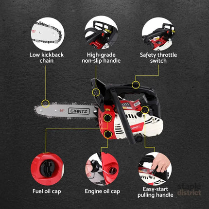 Giantz 25cc Petrol Chainsaw 10’’ Bar E-Start Tree Pruning Chain Saw - Tools > Power Tools > Chainsaws