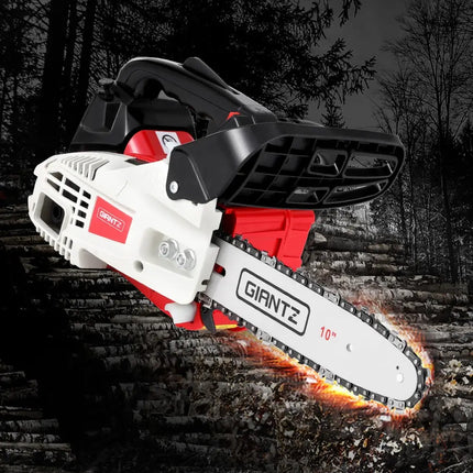 Giantz 25cc Petrol Chainsaw 10’’ Bar E-Start Tree Pruning Chain Saw - Tools > Power Tools > Chainsaws