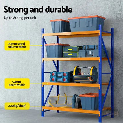 Giantz 2Mx1.5M Warehouse Shelving Garage Rack - Tools > Tools Storage > Utility Trolleys