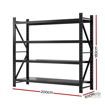 Giantz 2Mx1.8M Garage Shelving Warehouse Rack Pallet Racking Storage Shelf Black - Tools > Tools Storage > Wall Storage