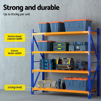 Giantz 2Mx1.8M Warehouse Shelving Garage Rack - Tools > Tools Storage > Utility Trolleys