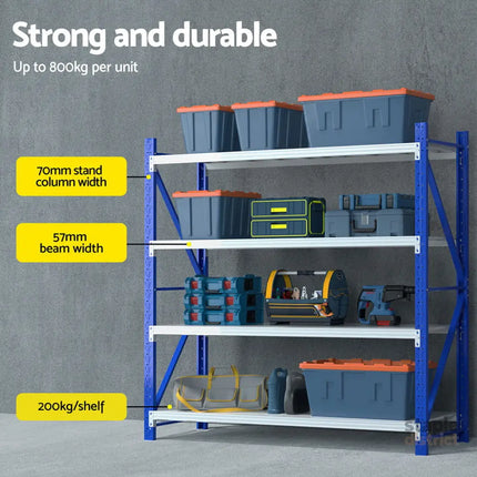 Giantz 2Mx2M Warehouse Shelving Garage Rack - Tools > Tools Storage > Utility Trolleys