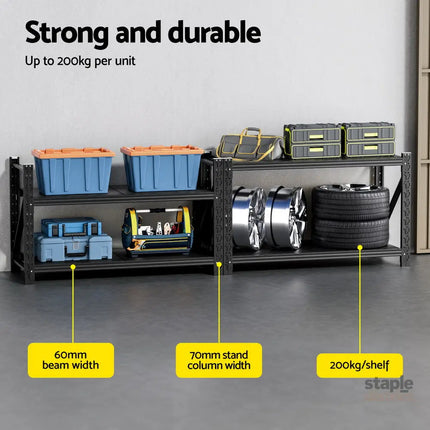 Giantz 2x 0.9M Garage Shelving Workbench Warehouse Rack - Tools > Tools Storage > Wall Storage Racks