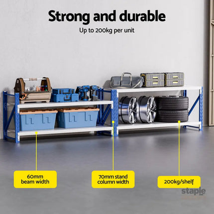 Giantz 2x 0.9M Garage Shelving Workbench Warehouse Rack - Tools > Tools Storage > Wall Storage Racks