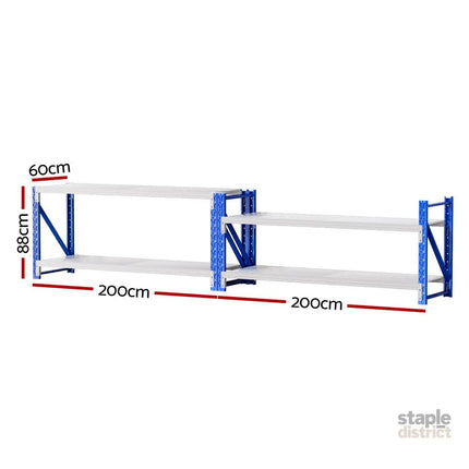 Giantz 2x 0.9M Garage Shelving Workbench Warehouse Rack - Tools > Tools Storage > Wall Storage Racks