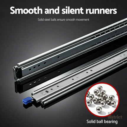 Giantz 2x Drawer Slides Full Extension Locking 227kg 914-1829mm Length - Home & Garden > DIY > Kitchen & Bathroom DIY