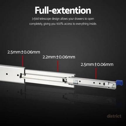 Giantz 2x Drawer Slides Full Extension Locking 227kg 914-1829mm Length - Home & Garden > DIY > Kitchen & Bathroom DIY