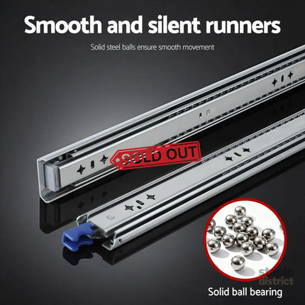 Giantz 2x Drawer Slides Heavy Duty Full Extension Locking 450-900mm Length - Home & Garden > DIY > Kitchen & Bathroom