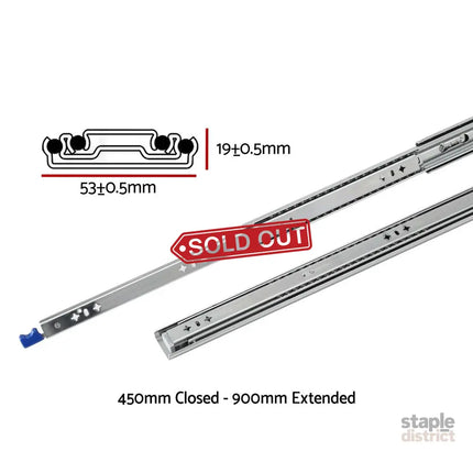 Giantz 2x Drawer Slides Heavy Duty Full Extension Locking 450-900mm Length - Home & Garden > DIY > Kitchen & Bathroom