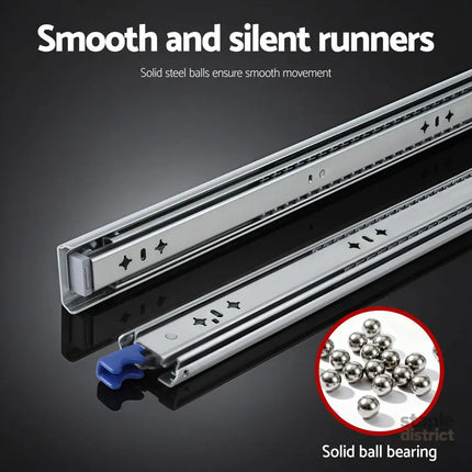 Giantz 2x Drawer Slides Heavy Duty Full Extension Locking 500-1000mm Length - Home & Garden > DIY > Kitchen & Bathroom