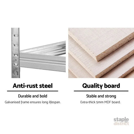 Giantz 2x1.8M Garage Shelving Warehouse Rack Pallet Racking Storage Shelf Silver - Tools > Tools Storage > Wall Storage